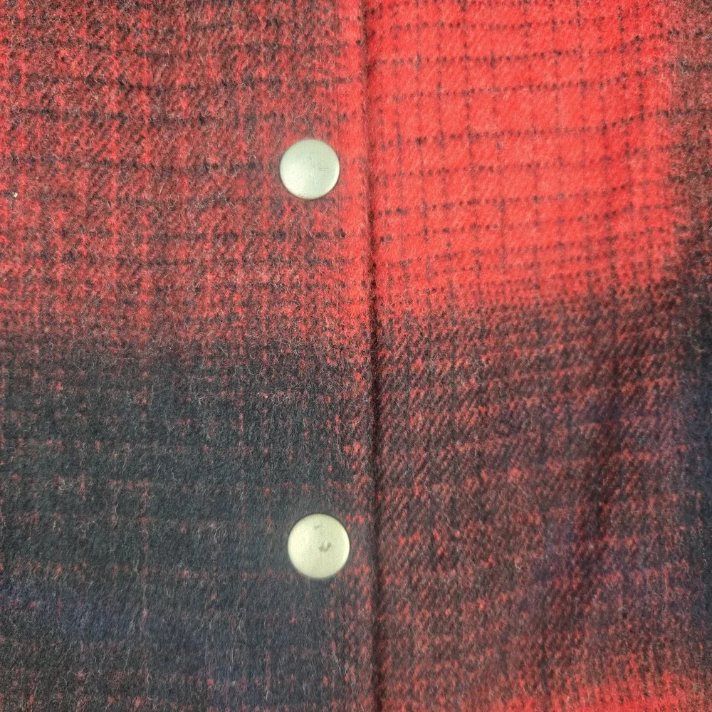 Lemon Grass Women's Red‎ Black Plaid Shacket Size 22W Snaps Wool - Picture 4 of 11
